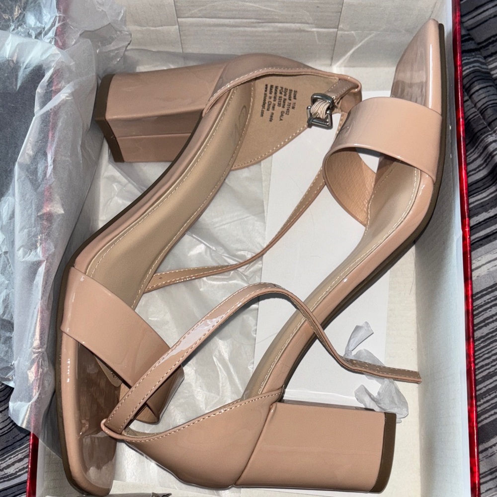 Chic Beige Block Heel Sandals